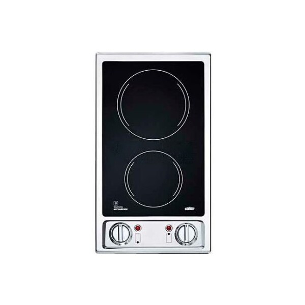 Summit Appliance Div. Summit2Burner Electric Cooktop, Black Ceramic